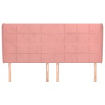vidaXL Tăblie de pat cu aripioare, roz, 203x23x118/128 cm, catifea