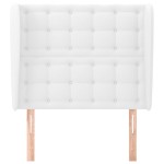 vidaXL Tăblie de pat cu aripioare, alb, 83x23x118/128 cm, piele eco