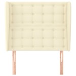 vidaXL Tăblie de pat cu aripioare, crem, 83x23x118/128 cm, piele eco