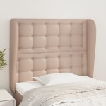 vidaXL Tăblie pat cu aripioare cappuccino 83x23x118/128 cm piele eco vidaXL Tăblie pat cu aripioare cappuccino 83x23x118/128 cm piele eco