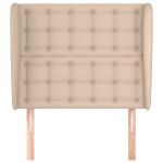 vidaXL Tăblie pat cu aripioare cappuccino 83x23x118/128 cm piele eco vidaXL Tăblie pat cu aripioare cappuccino 83x23x118/128 cm piele eco