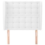 vidaXL Tăblie de pat cu aripioare, alb, 93x23x118/128 cm, piele eco