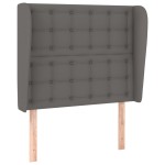 vidaXL Tăblie de pat cu aripioare gri 93x23x118/128 cm piele eco