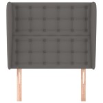 vidaXL Tăblie de pat cu aripioare gri 93x23x118/128 cm piele eco