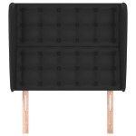 vidaXL Tăblie de pat cu aripioare, negru, 103x23x118/128 cm, piele eco