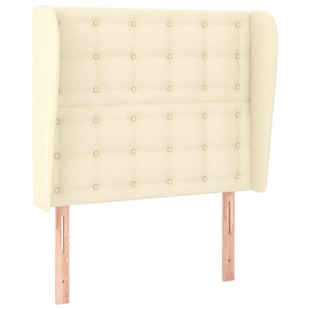 vidaXL Tăblie de pat cu aripioare, crem, 103x23x118/128 cm, piele eco