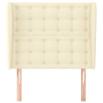 vidaXL Tăblie de pat cu aripioare, crem, 103x23x118/128 cm, piele eco