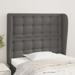 vidaXL Tăblie de pat cu aripioare gri 103x23x118/128 cm piele eco