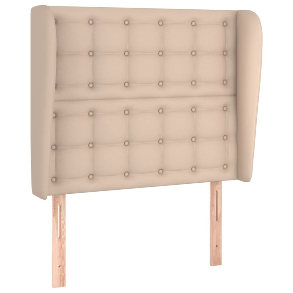vidaXL Tăblie pat cu aripioare cappuccino 103x23x118/128 cm piele eco