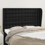vidaXL Tăblie de pat cu aripioare, negru, 147x23x118/128 cm, piele eco