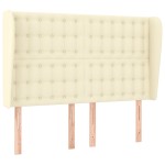 vidaXL Tăblie de pat cu aripioare, crem, 147x23x118/128 cm, piele eco