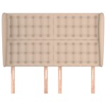 vidaXL Tăblie pat cu aripioare cappuccino 147x23x118/128 cm piele eco