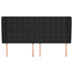 vidaXL Tăblie de pat cu aripioare, negru, 163x23x118/128 cm, piele eco