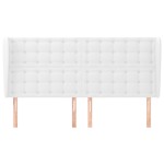 vidaXL Tăblie de pat cu aripioare, alb, 163x23x118/128 cm, piele eco