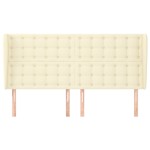 vidaXL Tăblie de pat cu aripioare, crem, 163x23x118/128 cm, piele eco