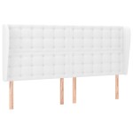vidaXL Tăblie de pat cu aripioare, alb, 183x23x118/128 cm, piele eco vidaXL Tăblie de pat cu aripioare, alb, 183x23x118/128 cm, piele eco