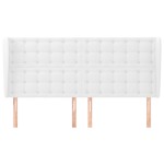vidaXL Tăblie de pat cu aripioare, alb, 183x23x118/128 cm, piele eco vidaXL Tăblie de pat cu aripioare, alb, 183x23x118/128 cm, piele eco