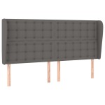 vidaXL Tăblie de pat cu aripioare gri 203x23x118/128 cm piele eco