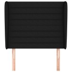 vidaXL Tăblie de pat cu aripioare, negru, 83x23x118/128 cm, textil