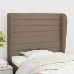 vidaXL Tăblie de pat cu aripioare gri taupe 83x23x118/128 cm textil