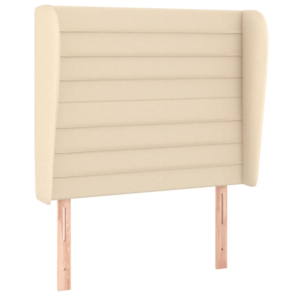 vidaXL Tăblie de pat cu aripioare, crem, 83x23x118/128 cm, textil