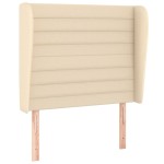 vidaXL Tăblie de pat cu aripioare, crem, 83x23x118/128 cm, textil