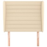 vidaXL Tăblie de pat cu aripioare, crem, 83x23x118/128 cm, textil