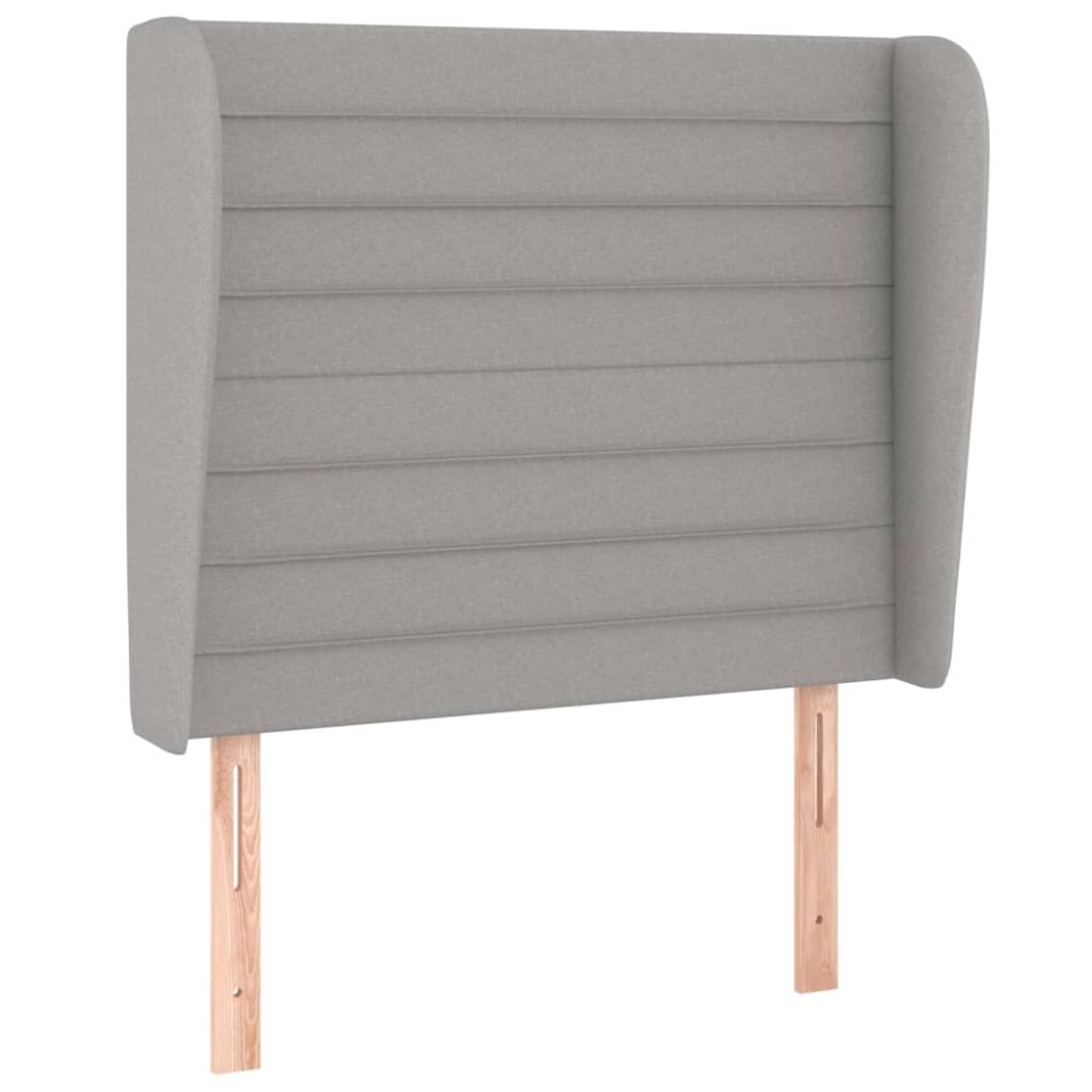 vidaXL Tăblie de pat cu aripioare gri deschis 93x23x118/128 cm textil