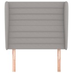vidaXL Tăblie de pat cu aripioare gri deschis 103x23x118/128 cm textil