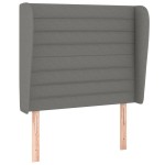 vidaXL Tăblie de pat cu aripioare gri închis 103x23x118/128 cm textil