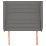 vidaXL Tăblie de pat cu aripioare gri închis 103x23x118/128 cm textil