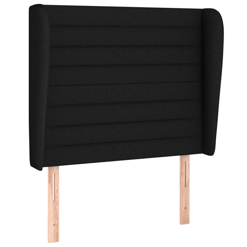 vidaXL Tăblie de pat cu aripioare, negru, 103x23x118/128 cm, textil