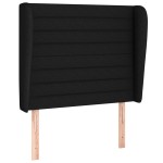 vidaXL Tăblie de pat cu aripioare, negru, 103x23x118/128 cm, textil