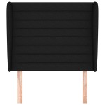 vidaXL Tăblie de pat cu aripioare, negru, 103x23x118/128 cm, textil