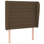vidaXL Tăblie de pat cu aripioare maro închis 103x23x118/128 cm textil
