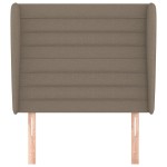 vidaXL Tăblie de pat cu aripioare gri taupe 103x23x118/128 cm textil