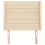 vidaXL Tăblie de pat cu aripioare, crem, 103x23x118/128 cm, textil