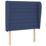 vidaXL Tăblie de pat cu aripioare, albastru, 103x23x118/128 cm, textil vidaXL Tăblie de pat cu aripioare, albastru, 103x23x118/128 cm, textil