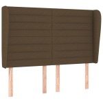 vidaXL Tăblie de pat cu aripioare maro închis 147x23x118/128 cm textil