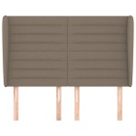 vidaXL Tăblie de pat cu aripioare gri taupe 147x23x118/128 cm textil