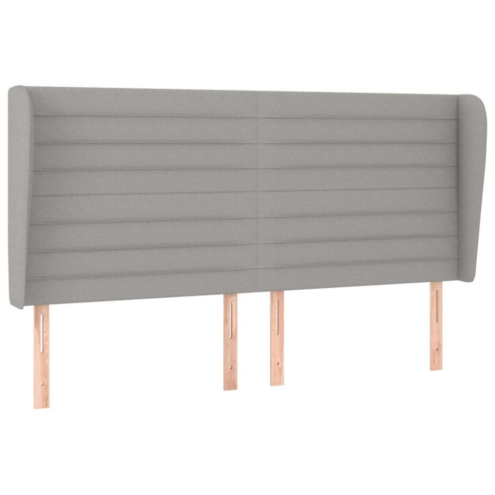 vidaXL Tăblie de pat cu aripioare gri deschis 163x23x118/128 cm textil