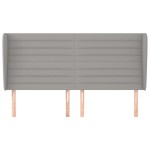 vidaXL Tăblie de pat cu aripioare gri deschis 163x23x118/128 cm textil vidaXL Tăblie de pat cu aripioare gri deschis 163x23x118/128 cm textil