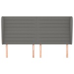 vidaXL Tăblie de pat cu aripioare gri închis 163x23x118/128 cm textil vidaXL Tăblie de pat cu aripioare gri închis 163x23x118/128 cm textil