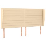 vidaXL Tăblie de pat cu aripioare, crem, 163x23x118/128 cm, textil