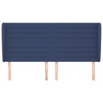 vidaXL Tăblie de pat cu aripioare, albastru, 163x23x118/128 cm, textil
