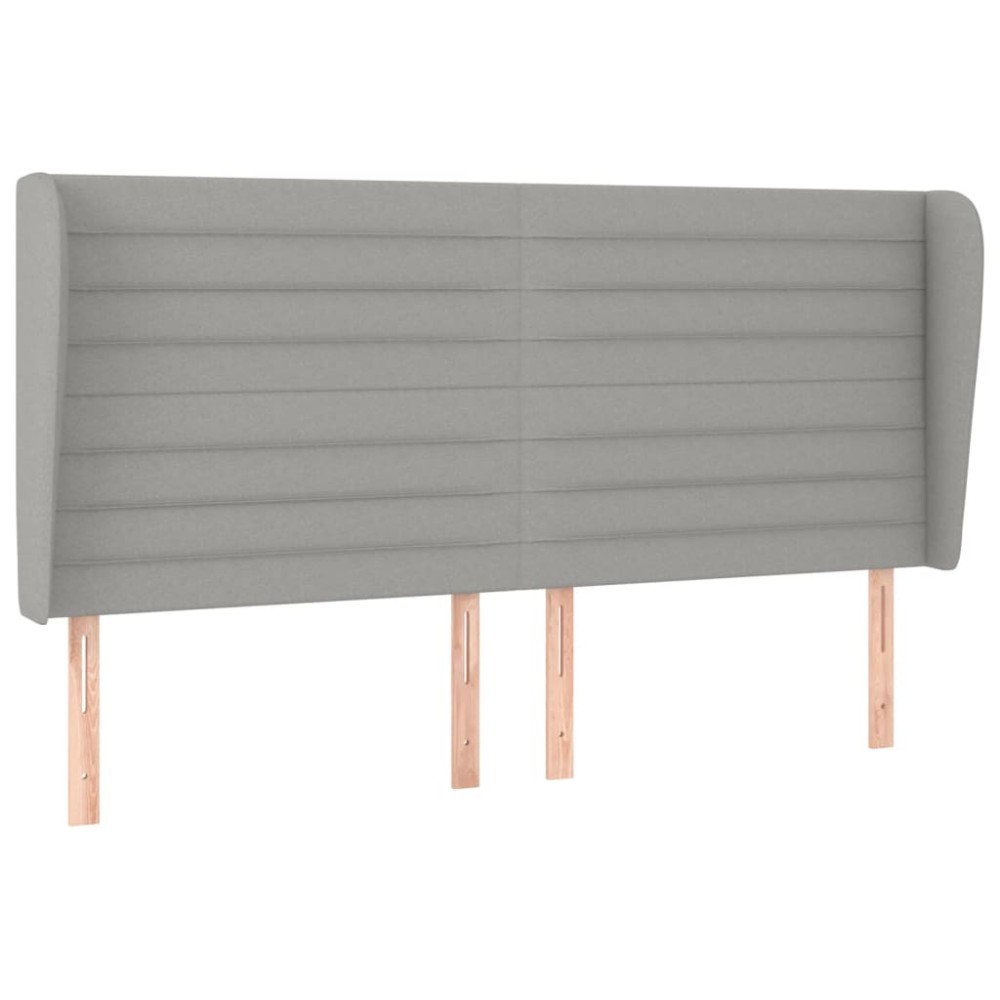 vidaXL Tăblie de pat cu aripioare gri deschis 183x23x118/128 cm textil