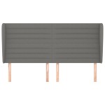 vidaXL Tăblie de pat cu aripioare gri închis 183x23x118/128 cm textil vidaXL Tăblie de pat cu aripioare gri închis 183x23x118/128 cm textil
