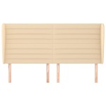 vidaXL Tăblie de pat cu aripioare, crem, 183x23x118/128 cm, textil