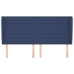 vidaXL Tăblie de pat cu aripioare, albastru, 183x23x118/128 cm, textil