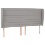 vidaXL Tăblie de pat cu aripioare gri deschis 203x23x118/128 cm textil
